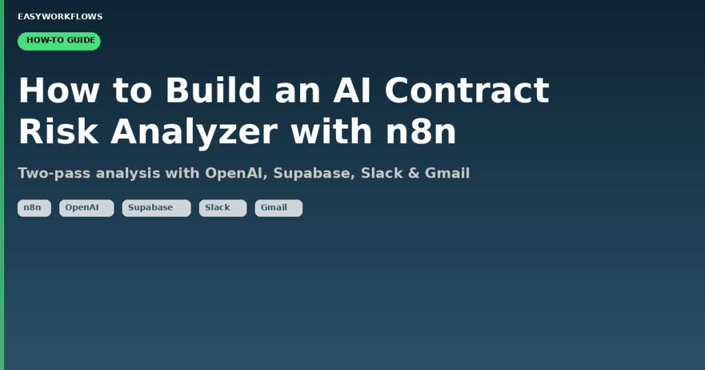 How to Build an AI Contract Risk Analyzer with n8n (Two-Pass Analysis)