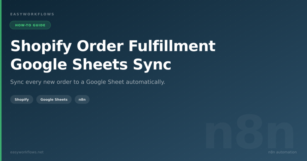 Shopify Order Fulfillment Google Sheets Sync with n8n (Free Template)