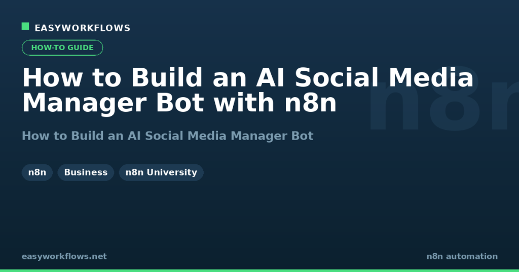 How to Build an AI Social Media Manager Bot with n8n