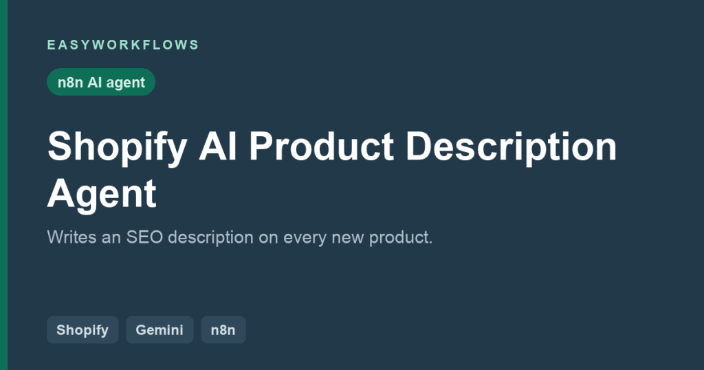 Shopify AI Product Description Agent (n8n Template)