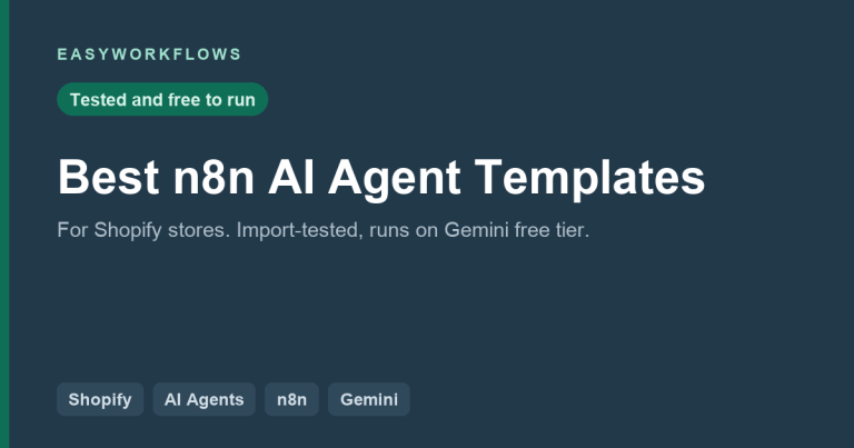 Best n8n AI Agent Templates for Shopify (2026): Tested and Free to Run