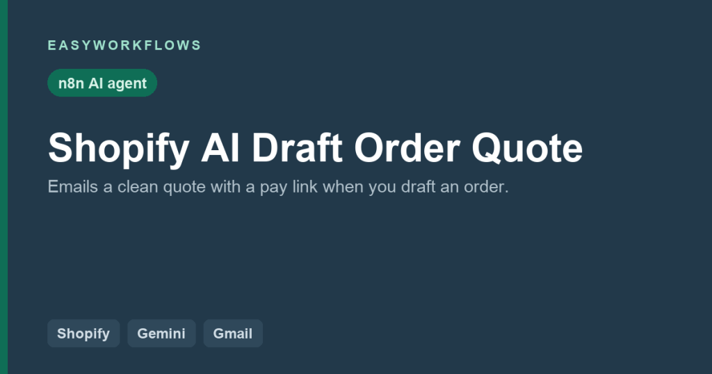 Shopify AI Draft Order Quote Agent (n8n Template)