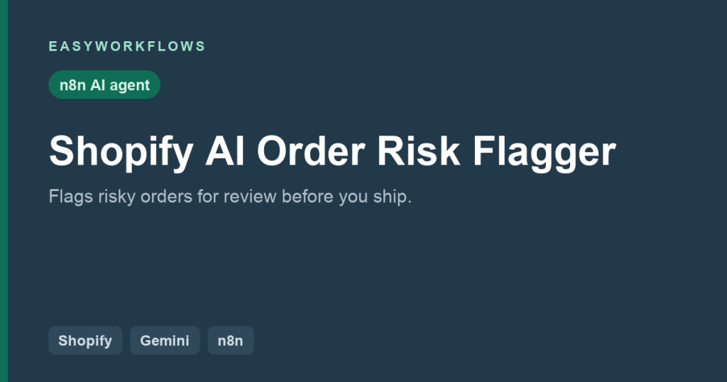 Shopify AI Order Risk Flagger (n8n Template)
