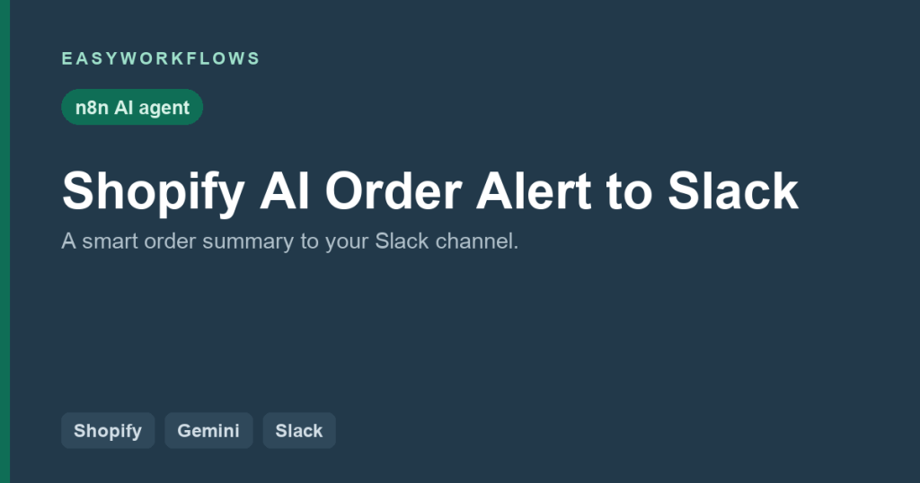 Shopify AI Order Alert to Slack Agent (n8n Template)