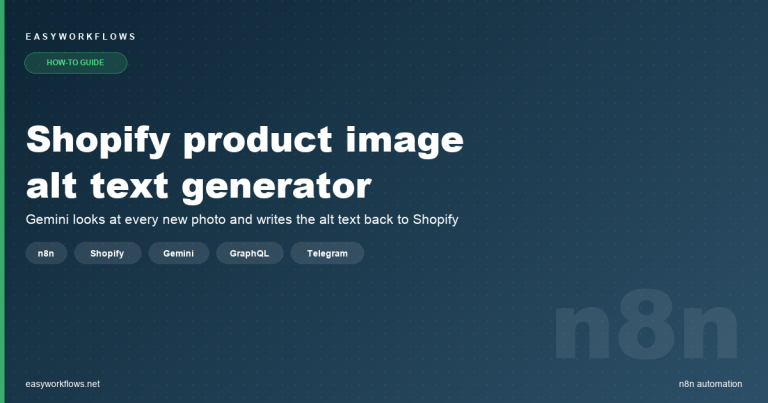 Shopify product image alt text generator with n8n