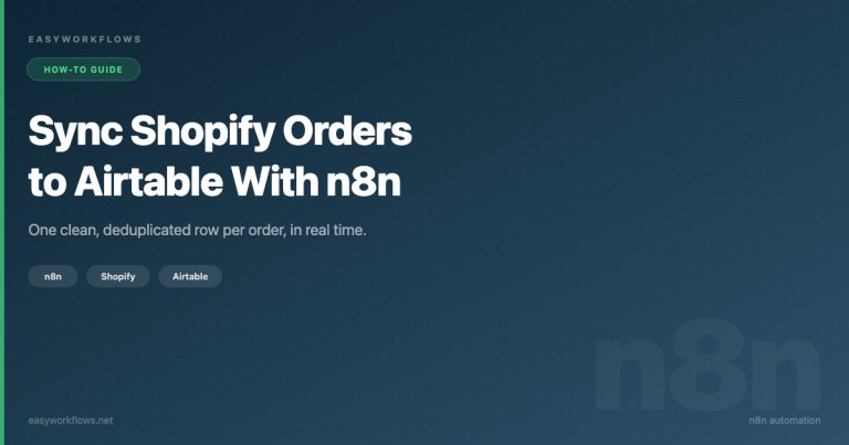 How to Sync Shopify Orders to Airtable With n8n