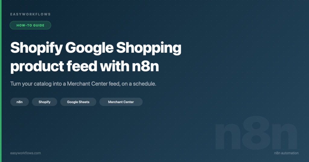 Shopify Google Shopping product feed with n8n