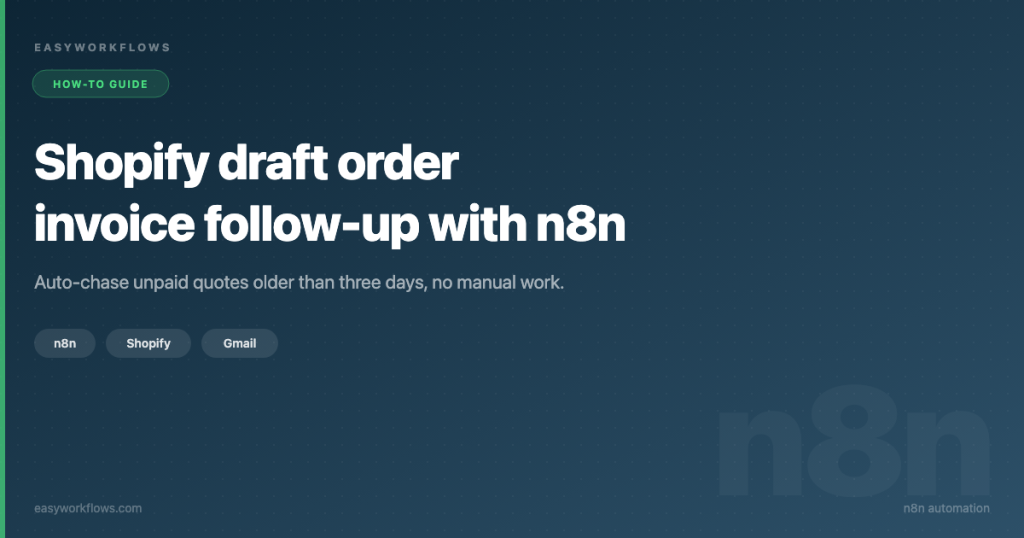 Shopify draft order invoice follow-up with n8n
