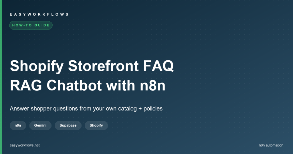 Build a Shopify Storefront FAQ RAG Chatbot with n8n, Gemini and Supabase