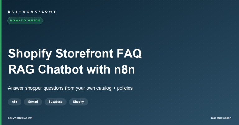 Build a Shopify Storefront FAQ RAG Chatbot with n8n, Gemini and Supabase
