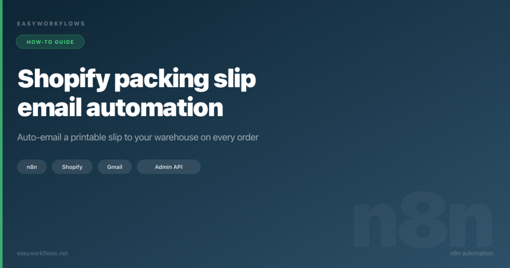 Shopify packing slip email automation with n8n