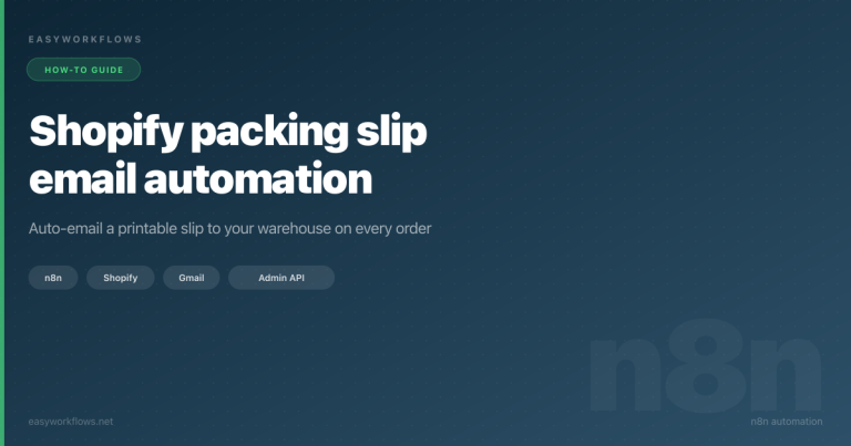 Shopify packing slip email automation with n8n