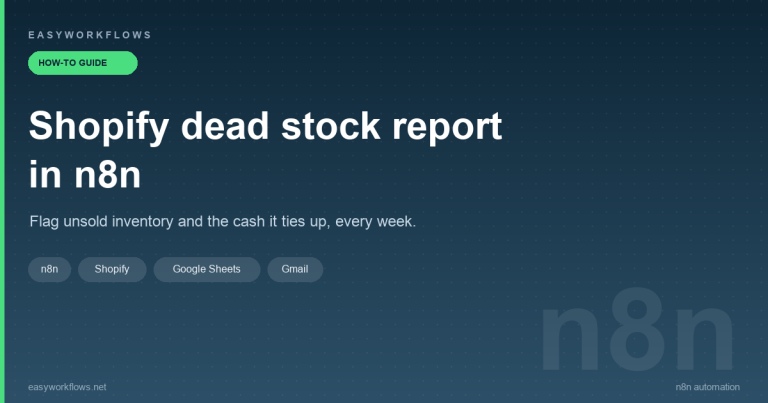 Shopify dead stock report in n8n: find unsold inventory