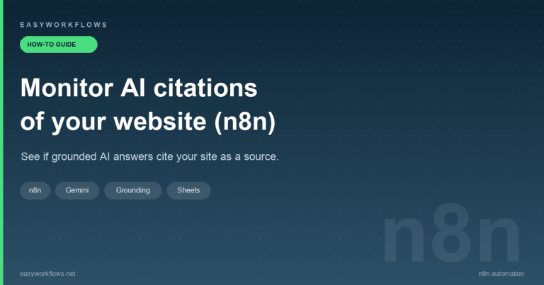 Monitor AI citations of your website with n8n