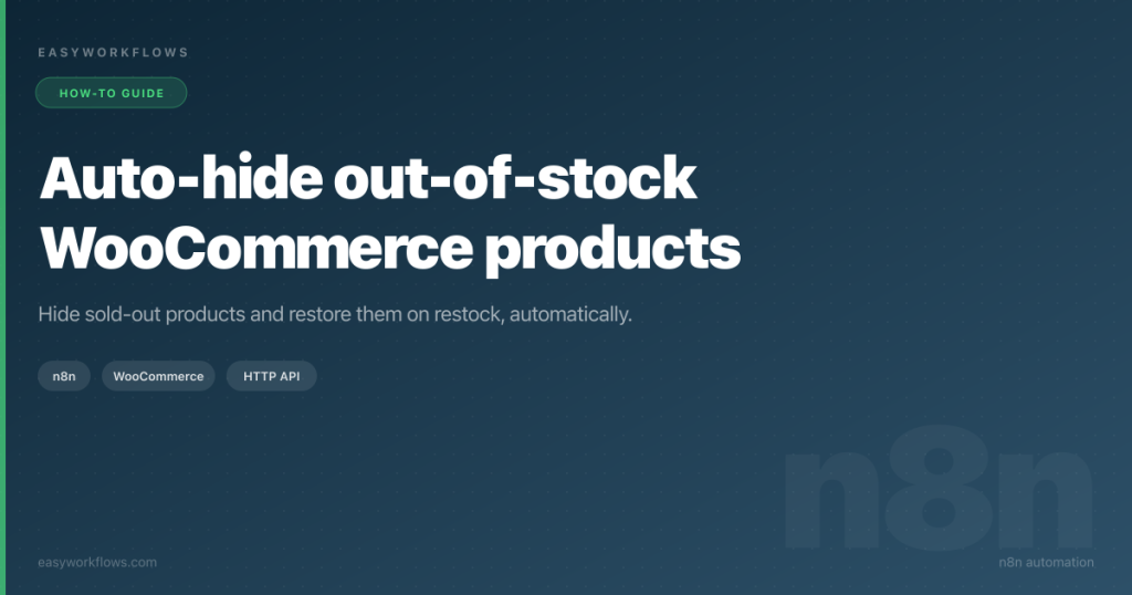 How to auto-hide out-of-stock WooCommerce products with n8n